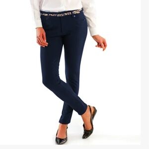 NINA MCLEMORE EQUESTRIAN STRETCH COTTON LOW RISE PANT- Denim color